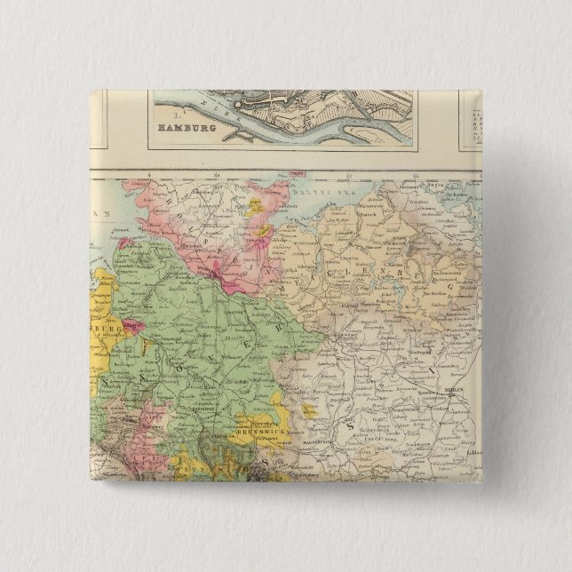 Bóton Quadrado 5.08cm Alemanha Central e Norte (Frente)