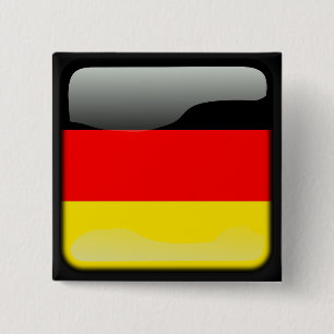 Bóton Quadrado 5.08cm Alemanha de bandeira polida