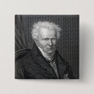 Bóton Quadrado 5.08cm Alexander von Humboldt, gravado por C. Cozimento