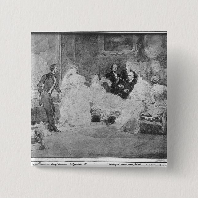 Bóton Quadrado 5.08cm Alfred de Musset Eugene Delacroix (Frente)