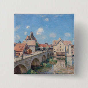 Bóton Quadrado 5.08cm Alfred Sisley - A Ponte de Moret