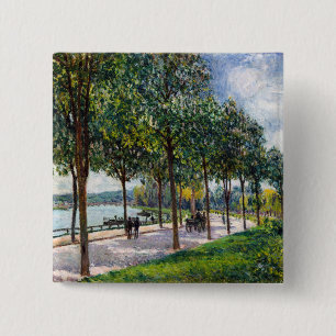 Bóton Quadrado 5.08cm Alfred Sisley - Allee de Castanheiras