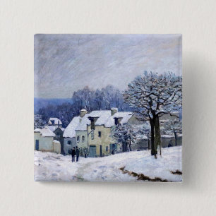 Bóton Quadrado 5.08cm Alfred Sisley - Coloque Chenil em Marly, Efeito da