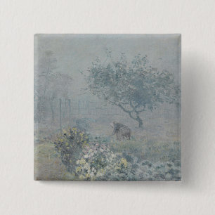Bóton Quadrado 5.08cm Alfred Sisley - Névoa, Voisins