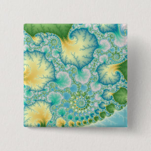 Bóton Quadrado 5.08cm Algas - Fractal