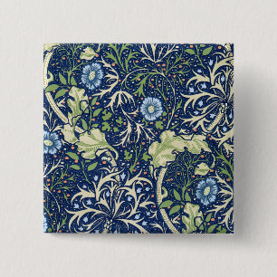 Bóton Quadrado 5.08cm Algas (por William Morris)