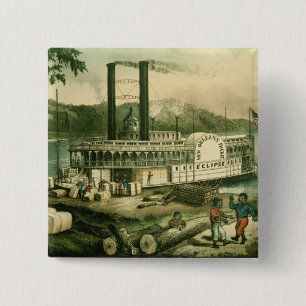 Bóton Quadrado 5.08cm Algodão no Mississippi, 1870 da carga