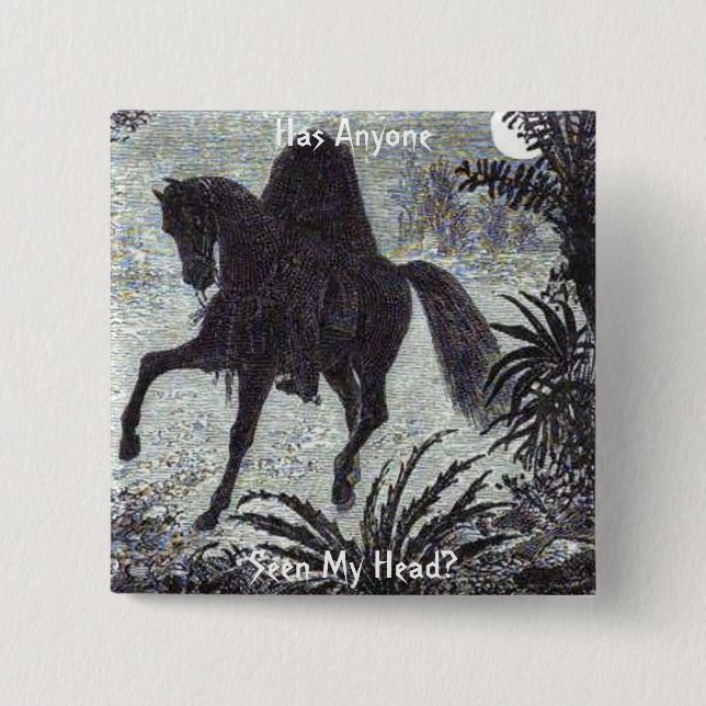 Bóton Quadrado 5.08cm Alguém Viu Minha Cabeça? Botao (Frente)