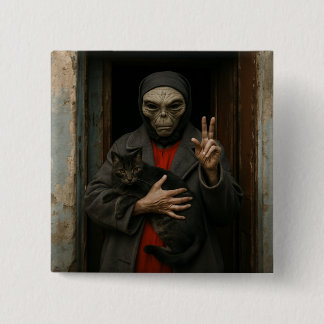 Bóton Quadrado 5.08cm Alien Love