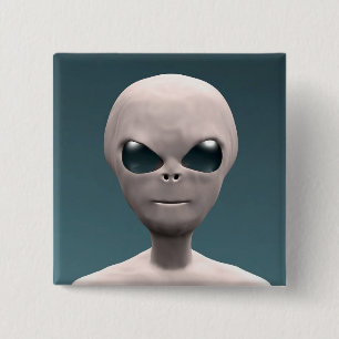 Bóton Quadrado 5.08cm Alienígena cinzenta