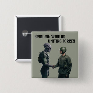 Bóton Quadrado 5.08cm Alienígena e soldado