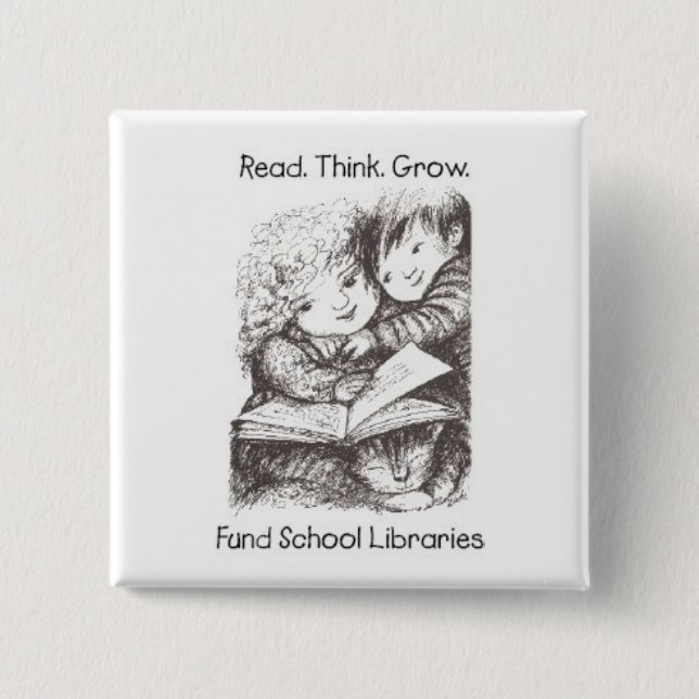 Bóton Quadrado 5.08cm Aliki - bibliotecas escolares do fundo - quadrado (Frente)