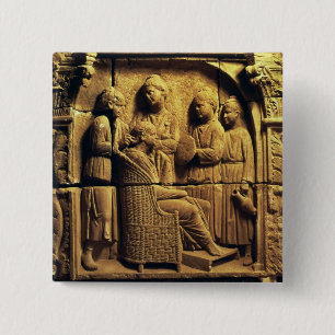 Bóton Quadrado 5.08cm Alivio de Bas de um cabeleireiro, romano