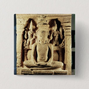 Bóton Quadrado 5.08cm Alivio que descreve Tirthankara Mahavira