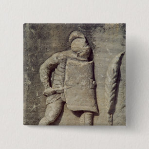 Bóton Quadrado 5.08cm Alivio que descreve um soldado romano