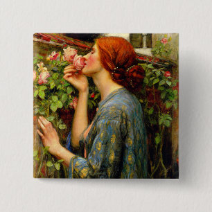 Bóton Quadrado 5.08cm Alma da Rosa John William Waterhouse