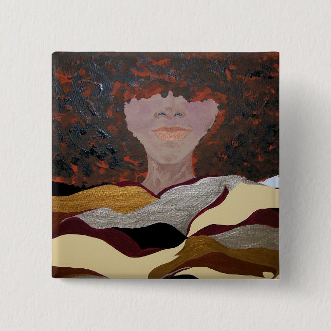 Bóton Quadrado 5.08cm Alma Sista por Kenya Verrett (Frente)