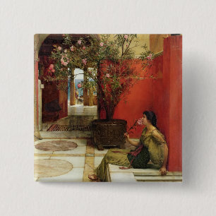 Bóton Quadrado 5.08cm Alma-Tadema um Oleander, 1882