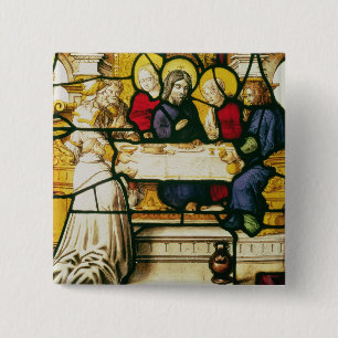 Bóton Quadrado 5.08cm Almofade a descrição de St Andrew na ceia em