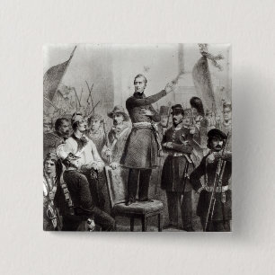 Bóton Quadrado 5.08cm Alphonse de Lamartine na câmara municipal