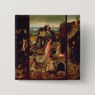 Bóton Quadrado 5.08cm Altarpiece dos eremitas (óleo no painel)