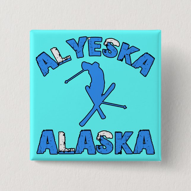 Bóton Quadrado 5.08cm Alyeska, Alaska (Frente)