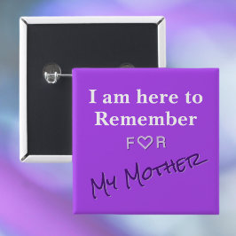 Bóton Quadrado 5.08cm Alzheimer Roxo Alzheimers Sensibiliza Cuidados