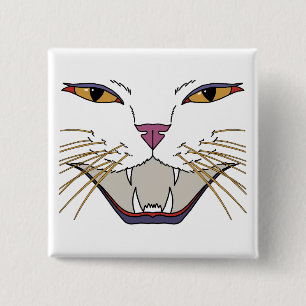 Bóton Quadrado 5.08cm Amante de Gato Atirado