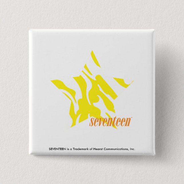 Bóton Quadrado 5.08cm Amarelo 3 da zebra (Frente)