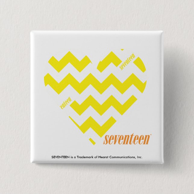 Bóton Quadrado 5.08cm Amarelo 4 do ziguezague (Frente)