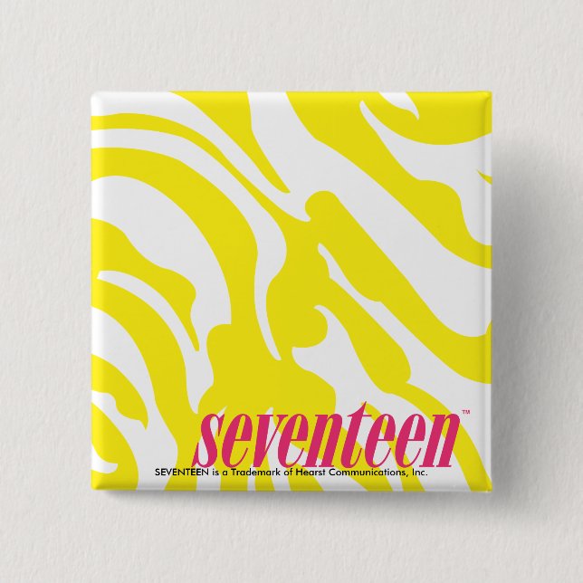 Bóton Quadrado 5.08cm Amarelo da zebra (Frente)