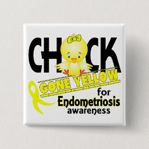 Bóton Quadrado 5.08cm Amarelo ido pintinho 2 da endometriose