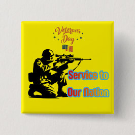 Bóton Quadrado 5.08cm Amarelo Serviço à Nação