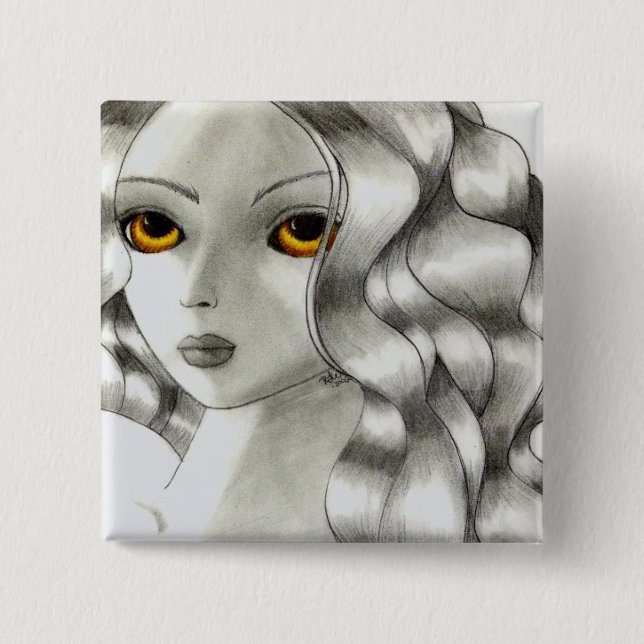 Bóton Quadrado 5.08cm Ambarino (Frente)