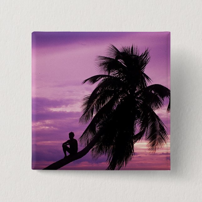 Bóton Quadrado 5.08cm Ambergris Caye, Belize, América Central. (Frente)