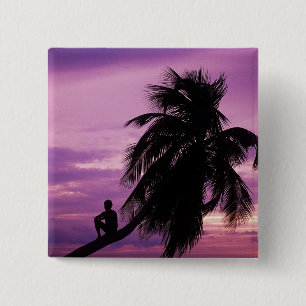 Bóton Quadrado 5.08cm Ambergris Caye, Belize, América Central.