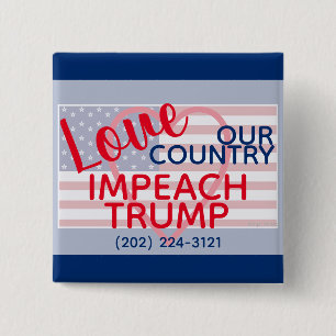 Bóton Quadrado 5.08cm Ame Nosso País Impeach Trump Congresso