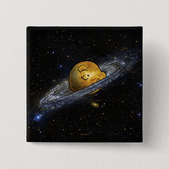 Bóton Quadrado 5.08cm Amendoins | Charlie Brown Spaced Out (Frente)