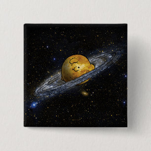 Bóton Quadrado 5.08cm Amendoins Charlie Brown Spaced Out