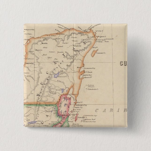 Bóton Quadrado 5.08cm América Central 3 (Frente)