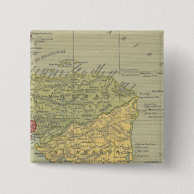 Bóton Quadrado 5.08cm América Central 5 (Frente)