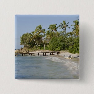 Bóton Quadrado 5.08cm América do Norte, Caribe, República Dominicana.