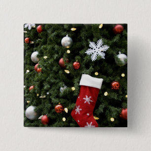 Bóton Quadrado 5.08cm America do Norte. Decorações do Natal na árvore