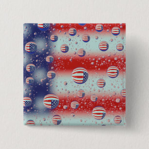 Bóton Quadrado 5.08cm América do Norte, EUA, WA, Redmond, Bandeira dos E