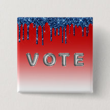 Americana Red Blue Glitter Drip Vote