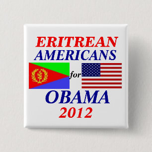 Bóton Quadrado 5.08cm Americanos do Eritrean para Obama