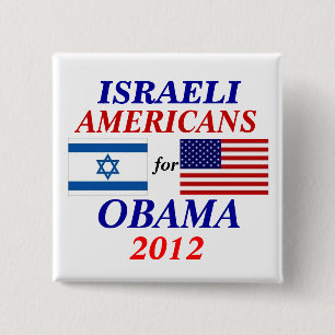 Bóton Quadrado 5.08cm Americanos israelitas para Obama