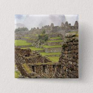Bóton Quadrado 5.08cm Américas, Peru, Machu Picchu. O antigo