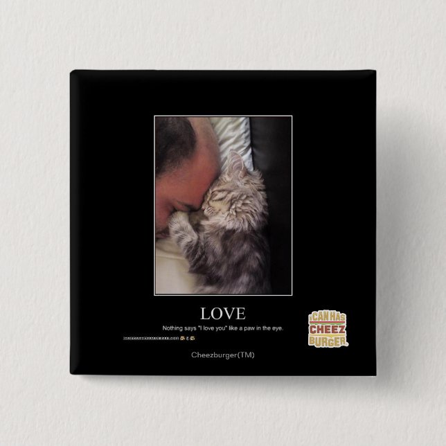 Bóton Quadrado 5.08cm Amor (Frente)