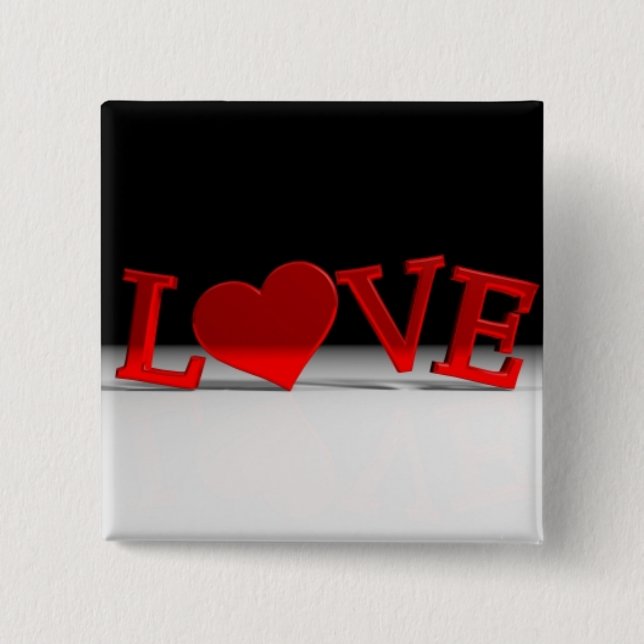 Bóton Quadrado 5.08cm Amor (Frente)